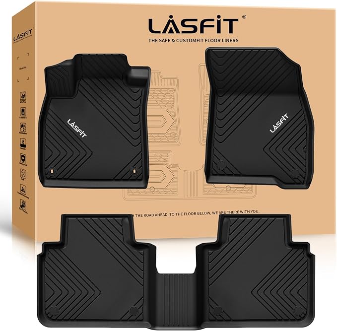 LASFIT Floor Mats for Honda Accord Sedan 2026 2025 2024 2023 (Gasoline & Hybrid), All Weather Protection Custom Fit Anti-Slip TPE Floor Liners,1st & 2nd Row, Black by LASFIT