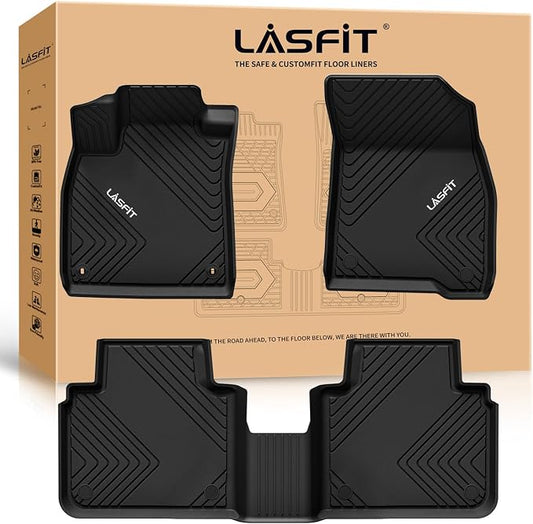 LASFIT Floor Mats for Honda Accord Sedan 2026 2025 2024 2023 (Gasoline & Hybrid), All Weather Protection Custom Fit Anti-Slip TPE Floor Liners,1st & 2nd Row, Black by LASFIT