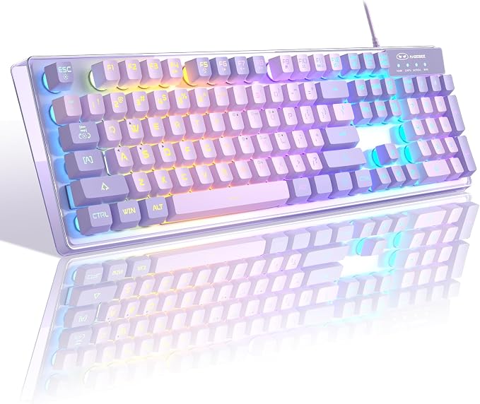 Gaming Keyboard and Mouse Combo, K1 RGB LED Backlit Wired Keyboard with 104 Key Computer PC Gaming Keyboard for PC/Laptop (Purple) - Image 8