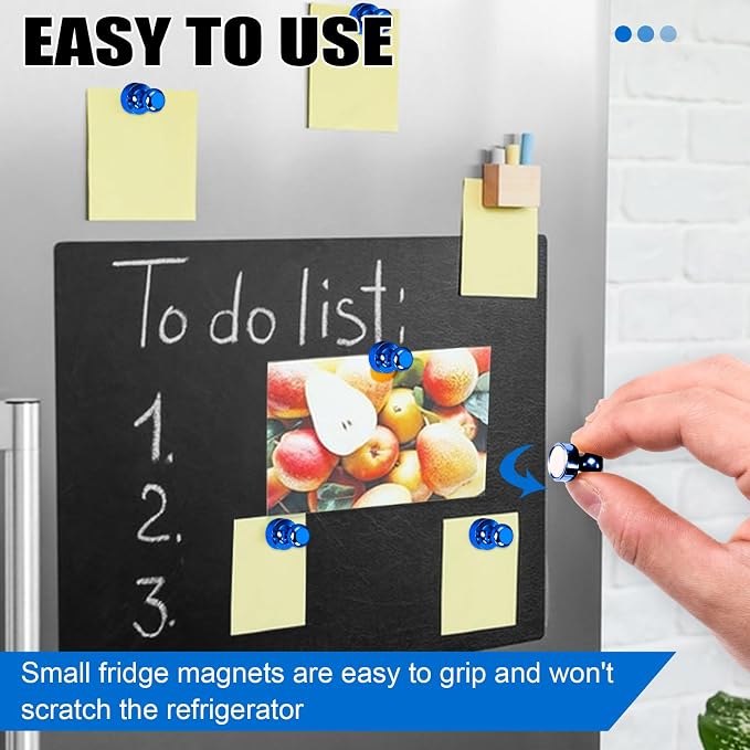 LOVIMAG Fridge Magnets 20Pcs, Magnet for Refrigerator Whiteboard, Blue | Small Strong Neodymium Metal Cute Push Pin for Classroom, Kitchen, Accessories Decorative, Office, Calendar - Image 6