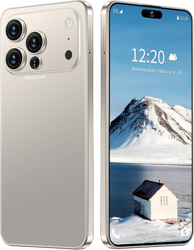 17 PMAX Unlocked Cell Phone,16GB+512GB Smartphone,6.99" HD Screen Android 15 5G Phones,Battery 7000mAh Android The Phone,Fingerprint Button Unlock/GPS/Face ID/Dual SIM/5G (Gray) by Unknown