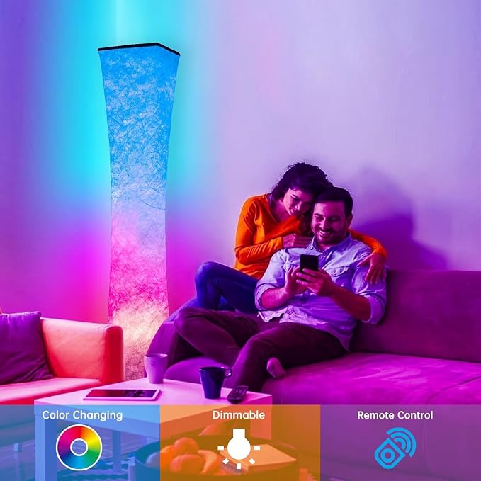 2 Pcs Floor Lamp, 61'' Smart RGB LED Corner Lamp with Music Sync and 16 Million DIY Colors, 3 Color Temperature, APP & Remote Control, Color Changing Standing Floor Lamp for Bedroom Living Room - Image 4