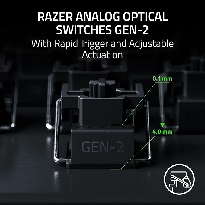 Razer Huntsman V3 TKL 8KHz Analog Optical Esports Gaming Keyboard, Black | Analog Optical Switches Gen 2 with Rapid Trigger, Adjustable Actuation, Snap Tap, PBT Keycaps, True 8000hz Polling Rate - Image 3