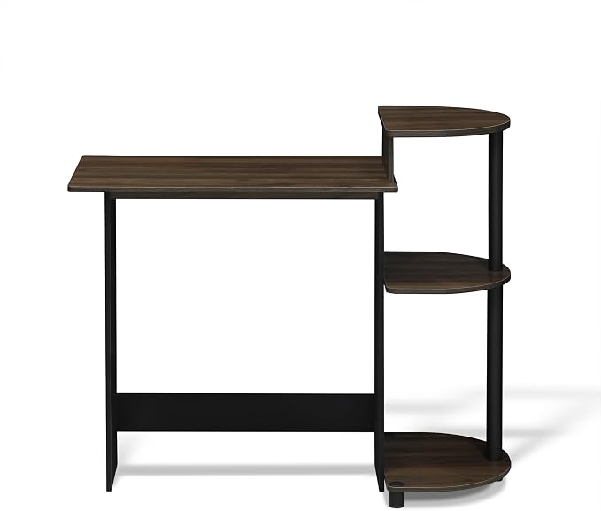 Furinno Compact 29-Inch Rustic Brown Computer Desk, Gaming Desk with Shelves, Office Desk with Book Shelf, for Home Office, Study Room, Dorm, Bedroom, Brown Walnut - Image 6
