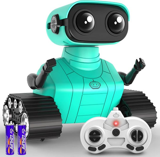 Hamourd Robot Toys - Kids Toys Rechargeable RC Robots, Remote Control Toy with Auto-Demonstration, Flexible Head & Arms, Dance Moves, Music, Shining LED Eyes, for Girls Boys by Hamourd