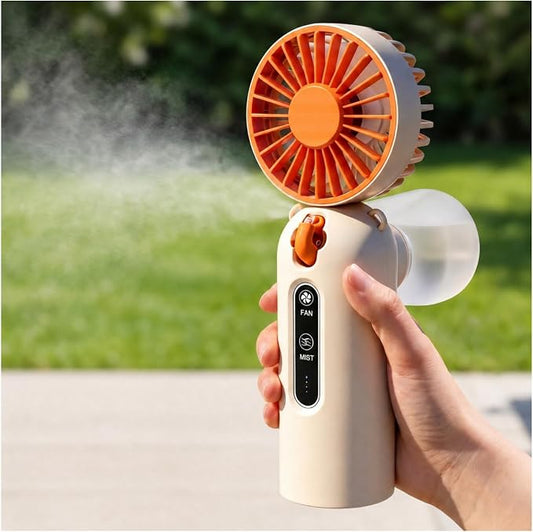 Weljoy Portable Mist Fan Blows Cold Air, 115ml Water Tank, IceMask Cooling Tech, 4000mAh 15H Battery, Handheld Fan for Beach, Music Festivals, Theme Parks, Sports, Outdoor Events, Travel, Summer Gift by Weljoy
