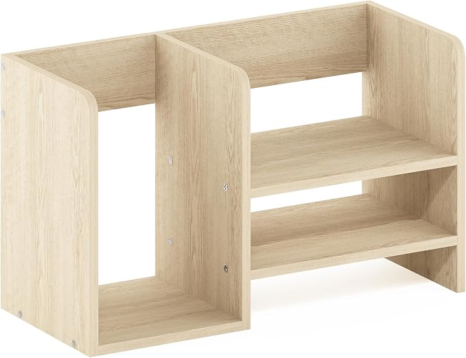 Furinno Hermite Wood Desktop Book and Home Office Supplies Storage Organizer, Bauhaus Oak - Image 5