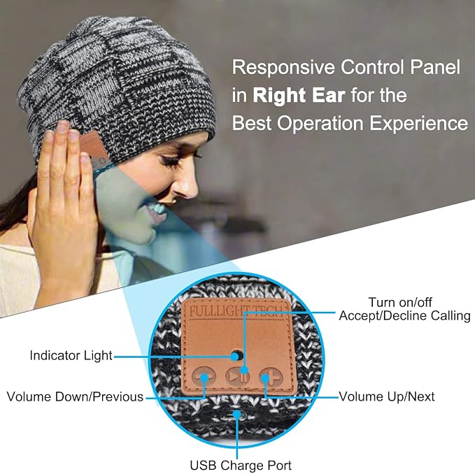 Bluetooth Beanie Hat Headphones Unique Tech Gifts Stocking Stuffer - Image 5