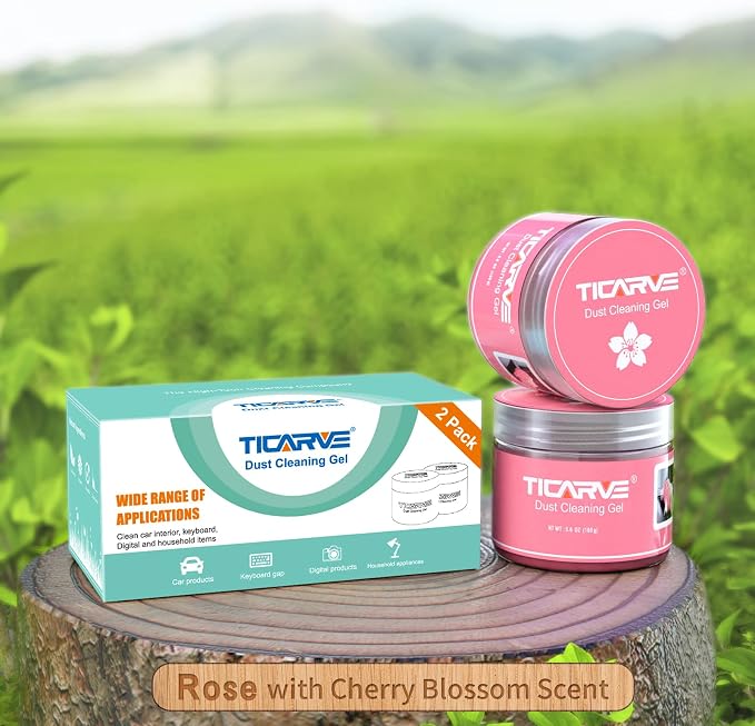 TICARVE 2Pack Cleaning Gel Car Putty Car Clean Putty Gel Auto Tools Car Interior Cleaner Car Cleaner Car Cleaning Slime Car Assecories Keyboard Cleaner Rose (320g/11.2oz) - Image 7