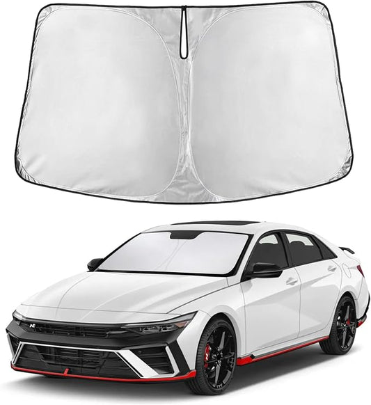 EcoNour Windshield Sunshade Compatible for Hyundai Elantra 2021-2024 2025 2026, Sun Visor for Front Windshield & Window Sun Shade Cover, UV Heat Blocker & Protector, Car Accessories by EcoNour