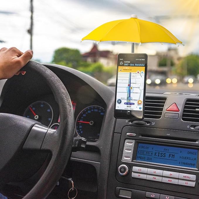 Phone Umbrella Stand, Sun Shade Mini Umbrella for Cell Phone with Adjustable Fist Style Suction Cup, Universal Anti-Glare Sun Visor for Outdoor - Image 4