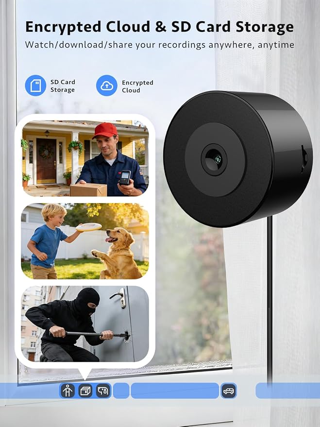 Septekon 2 Pack 2K Window Security Camera with No-Drill 18° Tilt Angle Mount, Dual-Band 2.4GHz & 5GHz WiFi, Indoor Camera for Outdoor Monitoring, Color Night Vision, AI Human Detection, Black - Image 7