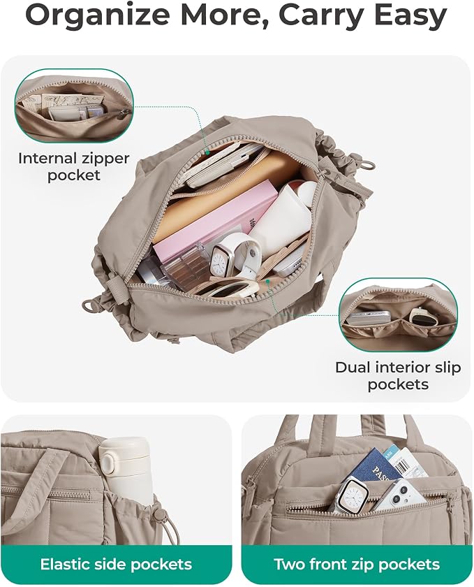 BAGSMART Duffle Bag for Travel, Gym Bag for Women, Weekender Carry on Bag | PVC Wet Pocket, Airline Approved Personal Carry-on Size, Fits Under-seat, One Bag for Gym, Travel, Hospital, Overnight - Image 3