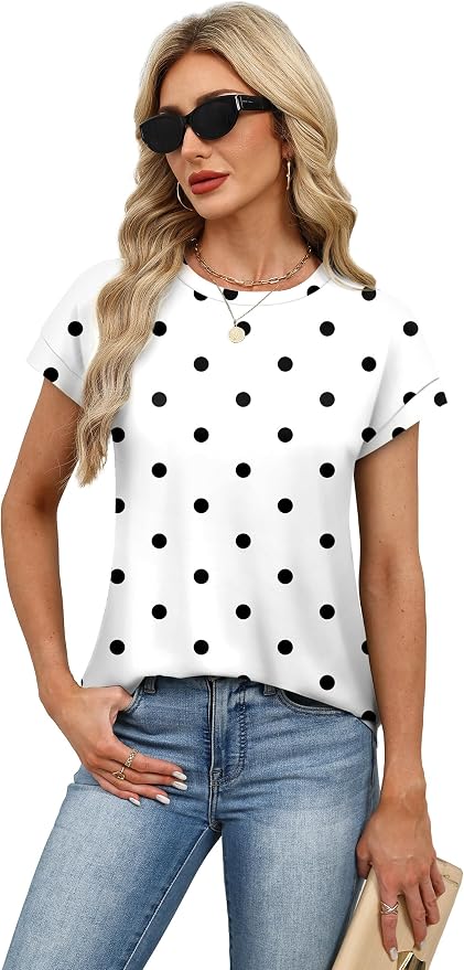 Alaroo Womens Summer Tops Short Sleeve Shirts Crew Neck Tshirt Cute Trendy Tunic Blouses (S-3XL) - Image 3