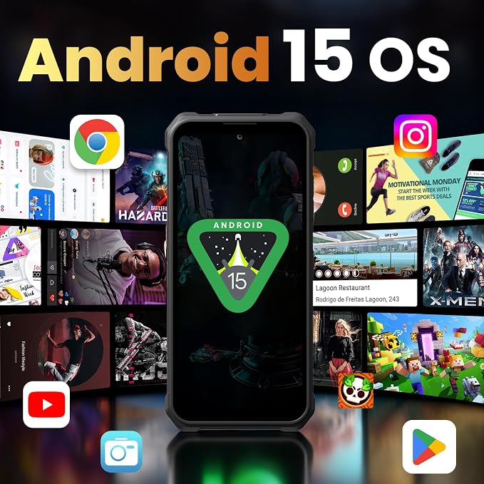 FOSSIBOT F110Pro 5G -10000mAh Rugged Phone Android 15, MTK Dimensity 6300+ Smartphone 128dB Louder Speaker, 20GB+128GB -2TB Cell Phone, 6.745" FHD Display, 50MP Ai Camera, 5G Dual SIM - Image 6