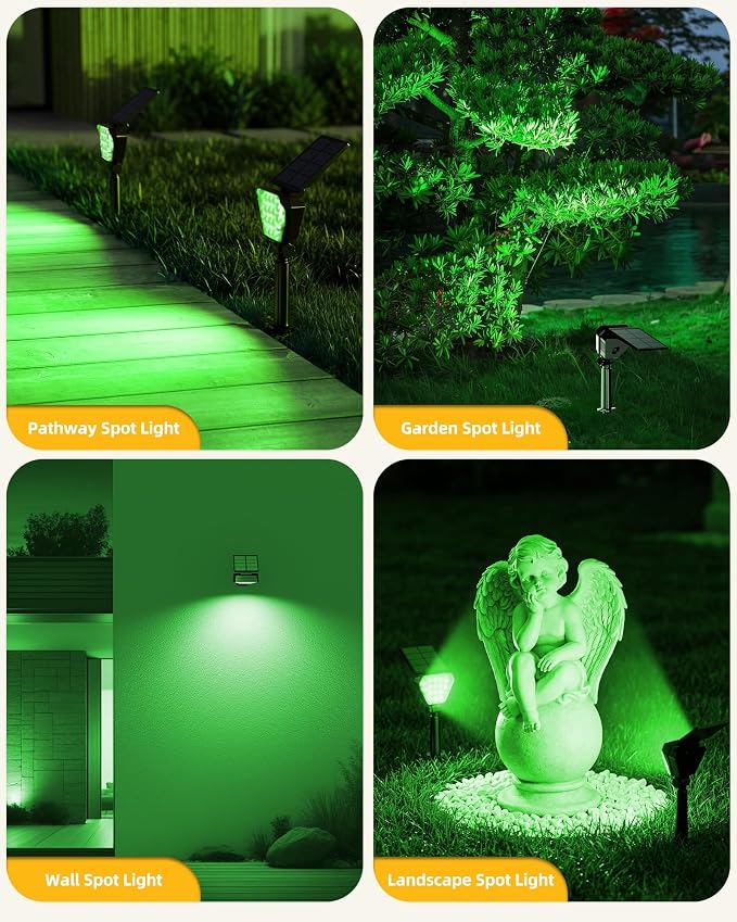 T-SUN Solar Lights Outdoor Waterproof IP65, 6Pack LED Solar Spot Lights Color Changing IP65 Waterproof Smart Auto On/Off for Outside Landscape Garden Yard Lawn Pathway Patio Driveway - Image 6