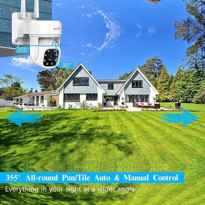 (2026 Update) 5MP PT Wireless Security Camera System with AI Human Tracking, Dual-Band 2.4G&5G WiFi, 130° Wide Angle, 2-Way Audio, No Monthly Fee, Outdoor Home Security Kit - Image 6