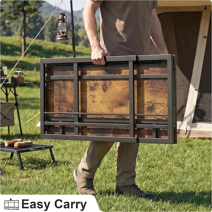 40" Folding Computer Desk No Assembly Needed Foldable Table for Small Space | Small Folding Table for Home Office, Study, Writing, Gaming, Compact RV Living, Camping, Sturdy and Easy Carry, Versatile - Image 6