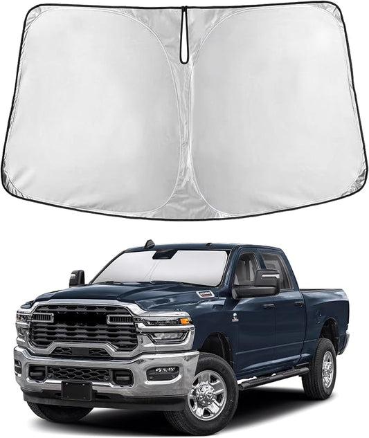 EcoNour Windshield Sunshade Compatible for Dodge Ram 2500 3500 2010-2024 2025 2026, Sun Visor for Front Windshield & Window Sun Shade Cover, UV Heat Blocker & Protector, Car Accessories by EcoNour