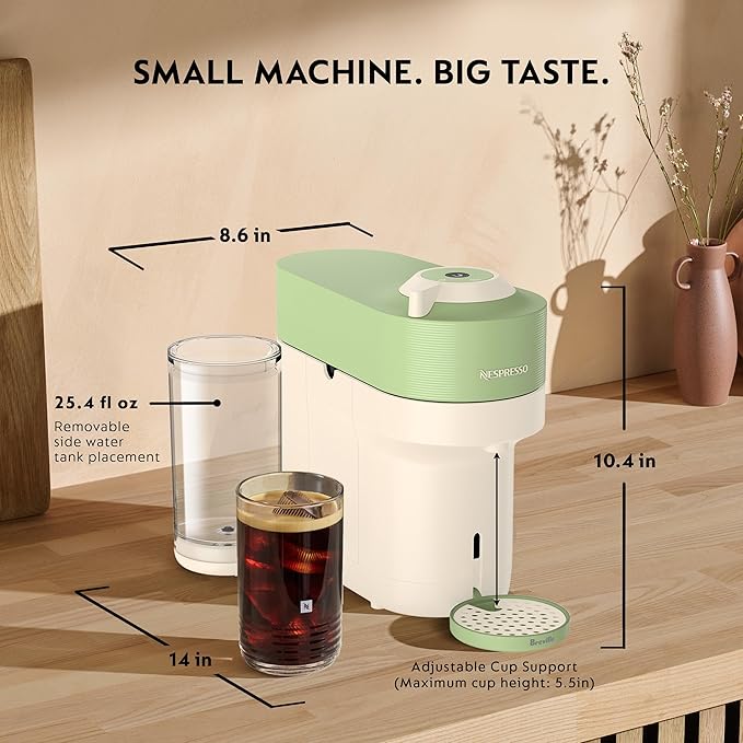 Nespresso Limited-Edition Vertuo Pop+ Coffee and Espresso Maker by Breville, Pistachio - Image 7