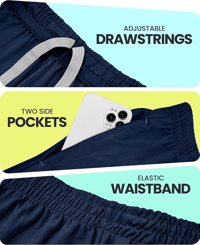 Quick Dry Knit Men's Athletic Shorts Loose-Fit Running Workout Gym Shorts - Image 5