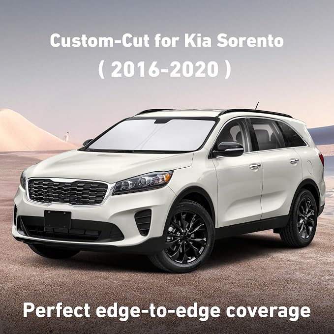 EcoNour Windshield Sunshade Compatible for Kia Sorento 2016-2018 2019 2020, Sun Visor for Front Windshield & Window Sun Shade Cover, UV Heat Blocker & Protector, Car Accessories - Image 2