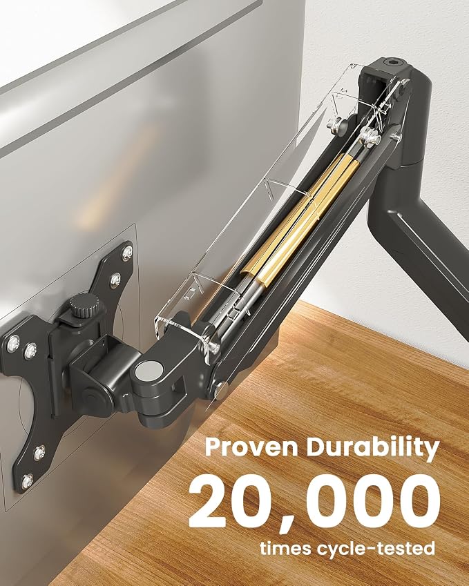 ErGear Single Monitor Arm for 13-36 Inch Screens, 22 lbs Capacity | Full-motion adjustment, C-clamp or grommet mounting, cable clips, 22 lbs support, ultrawide setup, VESA 75x75/100x100mm - Image 5