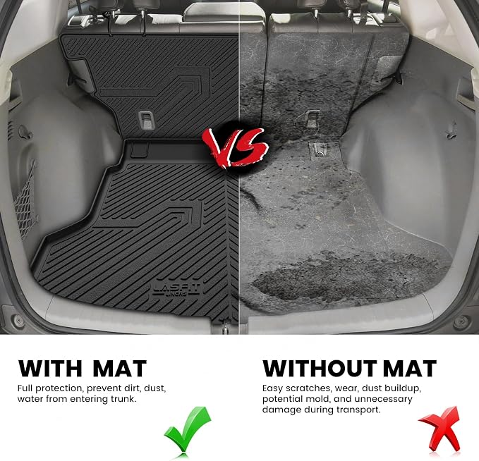 LASFIT Full Set Floor Mats for Honda CR-V 2012-2016 EX & LX & SE, All Weather TPE Custom Fit Floor Liners 1st & 2nd Row & Seat Back Mat & Cargo Mat (Not Fit EX-L & Touring) - Image 7