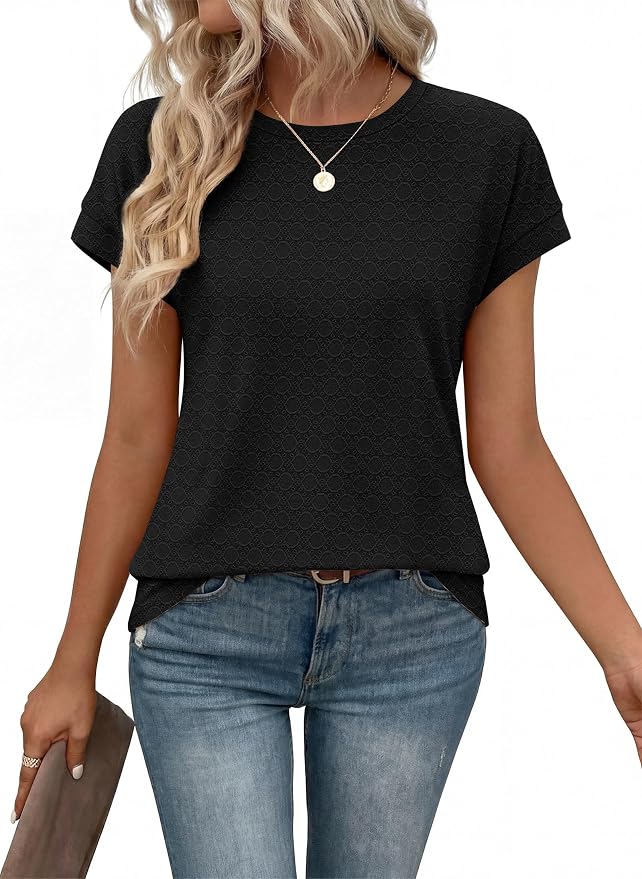 Alaroo Womens Summer Tops Short Sleeve Shirts Crew Neck Tshirt Cute Trendy Tunic Blouses (S-3XL) - Image 2