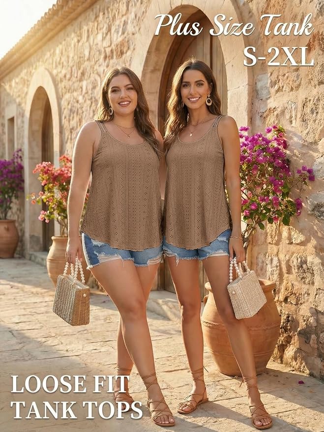 ATHMILE Women's Tank Tops Sleeveless Summer Top Spaghetti Strap Spring Shirt Loose Fit Beach Vacation 2026 Casual - Image 5