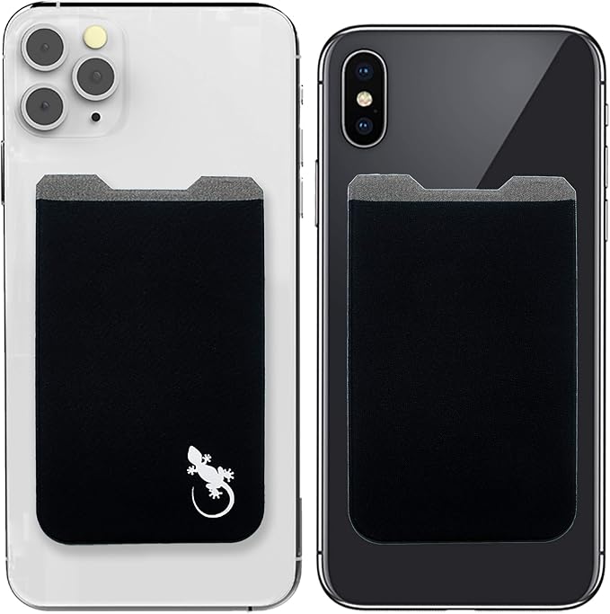 Phone Wallet - Adhesive Card Holder - Cell Phone Pouch - Stick on Lycra Pocket by Gecko - Carry Credit Cards and Cash by GeckoTravelTech