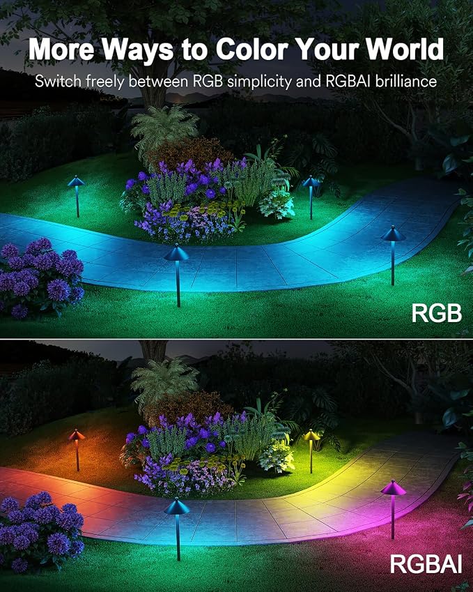 Lumary Smart Low Voltage Pathway Lights 2000LM, IP65 Waterproof, 24V | RGBAI/Cool/Warm light, Timer, 50+ Scenes, Custom Schedules, Works with Alexa/Google Home, Garden/Driveway/Landscape Lighting - Image 2