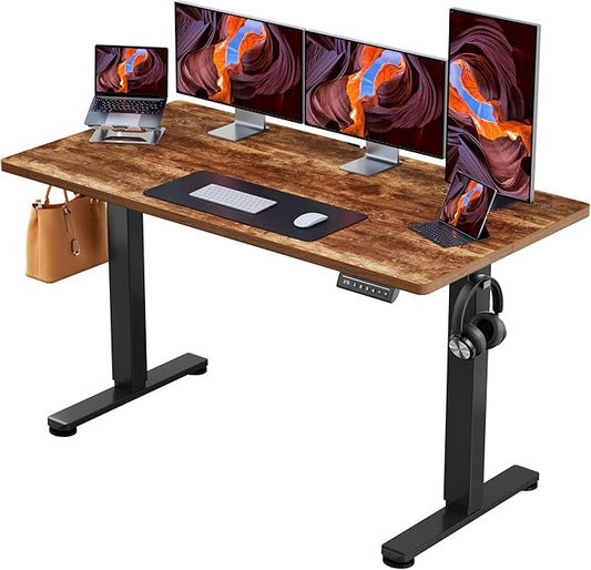 ErGear 63 X 28 Height Adjustable Electric Standing Desk, Vintage Brown | Smooth Height Adjustment, 4 Memory Presets, One-Touch Control, Stable Steel Frame, 176 lbs Capacity, Easy Assembly by ErGear