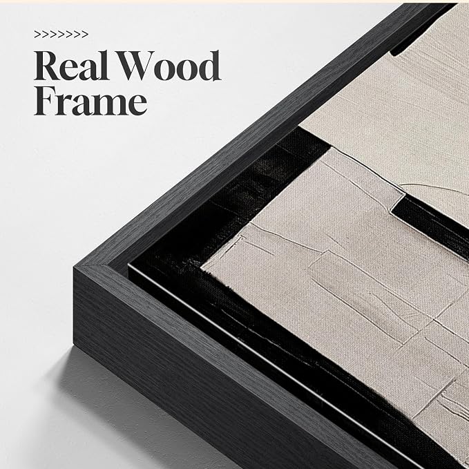 Large Framed Black and White Abstract Wall Art for Living Room, 2 Piece Modern Canvas Prints Paintings Artwork for Walls, Minimalist Black Beige Pictures for Hallway Dining Bedroom Wall Decor 24x36 In - Image 6