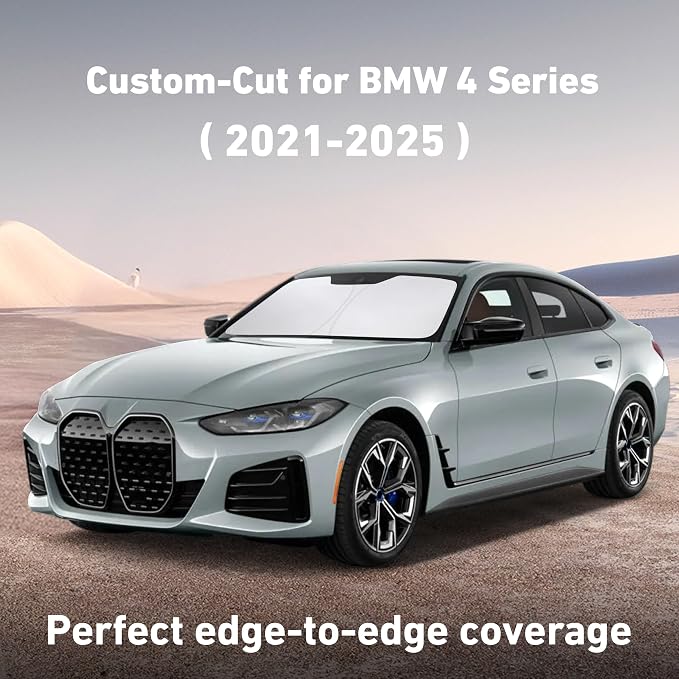 EcoNour Windshield Sunshade Compatible for BMW 4 Series 2021-2023 2024 2025, Sun Visor for Front Windshield & Window Sun Shade Cover, UV Heat Blocker & Protector, Car Accessories - Image 2