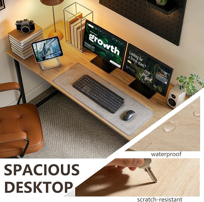 BestOffice Computer Desk,Home Office Desk, Modern Simple Style for Home Office Study Writing (Nature, 55 Inch) - Image 4