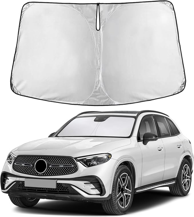 EcoNour Windshield Sunshade Compatible for Mercedes-Benz GLC 2023-2024 2025 2026, Sun Visor for Front Windshield & Window Sun Shade Cover, UV Heat Blocker & Protector, Car Accessories by EcoNour