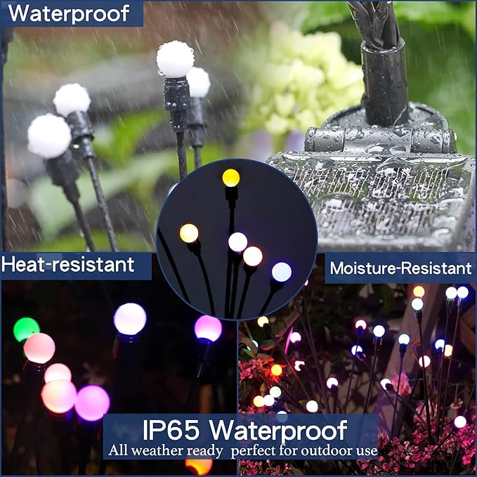 TONULAX Solar Garden Lights, Starburst Swaying When Wind Blows, Solar Lights Outdoor Decorative, Color Changing RGB Light for Yard Patio Pathway Decoration(4 Pack) - Image 4
