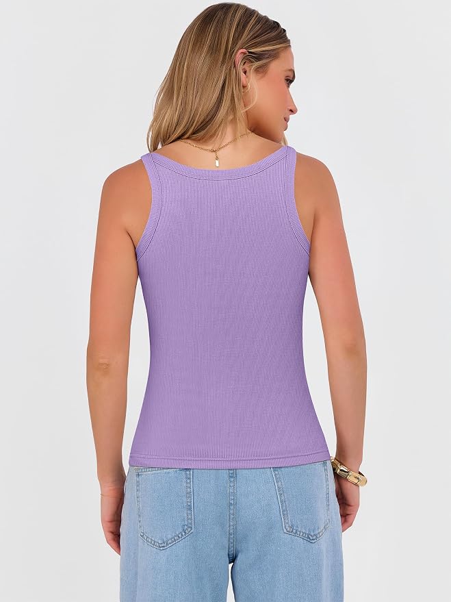ANRABESS V Neck Tank Tops for Women Ribbed Knit Camisole 2026 Summer Casual Sleeveless Slim Fitted Basic Cami Shirts Clothes - Image 5