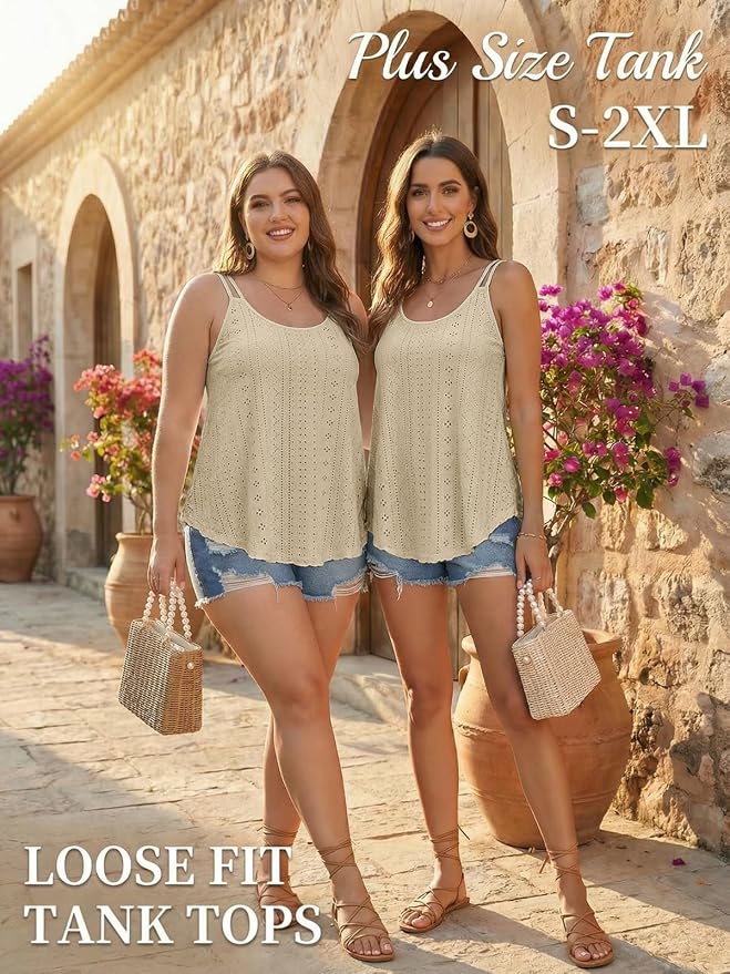 ATHMILE Women's Tank Tops Sleeveless Summer Top Spaghetti Strap Spring Shirt Loose Fit Beach Vacation 2026 Casual - Image 5