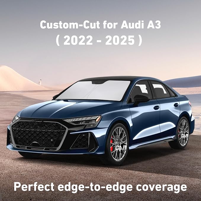 EcoNour Windshield Sunshade Compatible for Audi A3 2022-2023 2024 2025, Sun Visor for Front Windshield & Window Sun Shade Cover, UV Heat Blocker & Protector, Car Accessories - Image 2