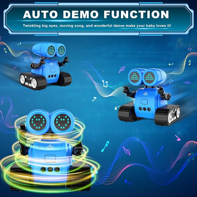 Hamourd Robot Toys for Boys Girls, Emo Robot with Walkie-Talkie Function, Gesture Sensing, Flexible Head & Arms, Programming Motion, Dance Moves, Music, Multi-Mode LED Eye, Toys for Ages - Image 3