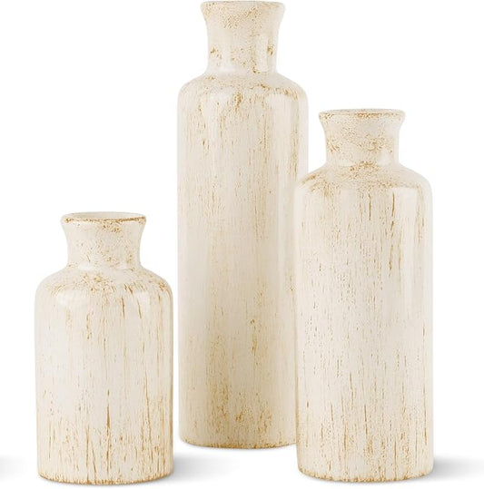 Creative Scents Rustic Luxe Vase Set - Vases for Decor, Perfect for Holding Pampas Grass, Dried/Fresh Flowers, Vases for Your Kitchen, Bedroom, Office, Living Room, Bathroom, or Shelf Decor by CreativeScents