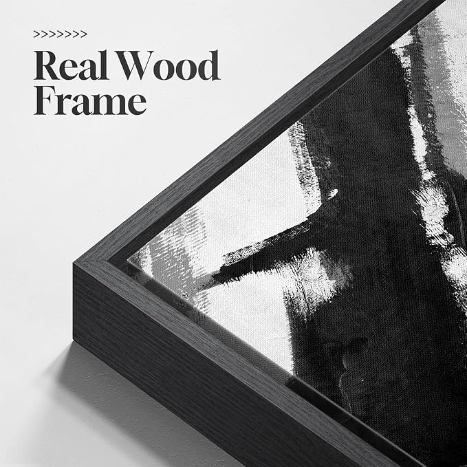 Large Framed Black and White Abstract Canvas Wall Art for Living Room, 3 Piece Modern Prints Paintings Artwork for Walls, Minimalist Abstract Brushstroke Pictures for Hallway Dining Office Wall Decor 24x36 Inch - Image 5