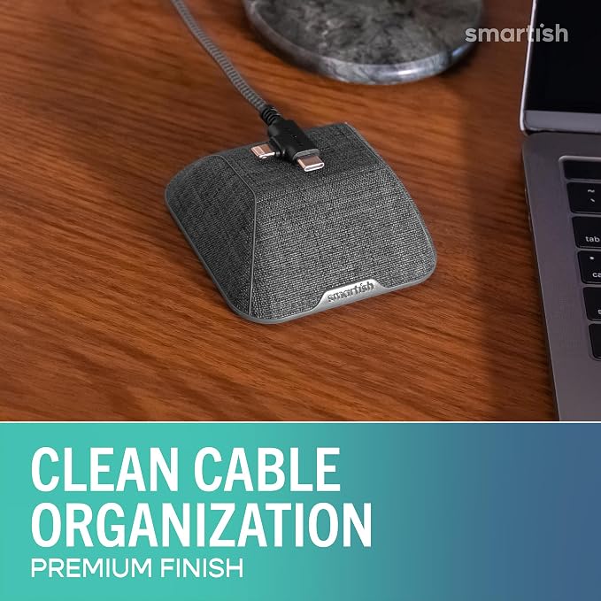 Smartish® Magnetic Cord Holder - Cable Wrangler Organizer with Magnet Clips for Charger Management on Desktop, Nightstand for USB-C + Lightning - No 2 Pencil Gray - Image 2