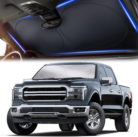 Autovir Truck Windshield Sun Shade Foldable – 280T Sun Visor Front Shield by Autovir