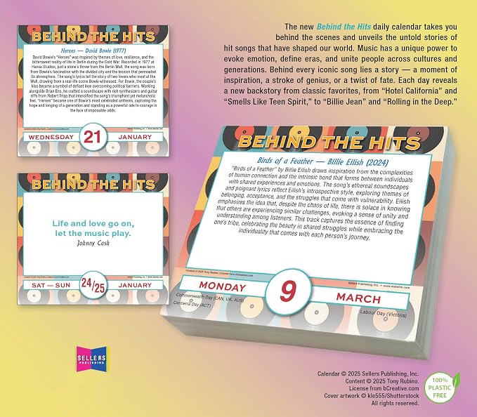 Behind The Hits 2026 Daily Desk Calendar: Boxed Page-a-Day Music Trivia Calendar with Day-to-Day Stories Behind Legendary Songs & Chart-Topping Moments - Image 3