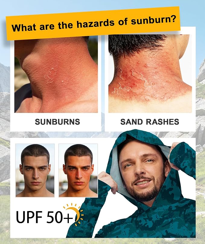 ZITY Men's Sun Protection Shirts Long Sleeve Rash Guard Hoodie UV UPF 50+ Fishing Running Athletic Sweatshirts - Image 4