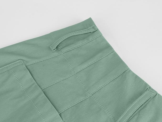 miduo Womens High Waisted Cropped Wide Leg Stretchy Straight Pants Trousers with Pockets - Image 8