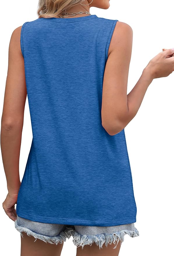 WIHOLL Women's Sleeveless Summer Crewneck Loose Fit Tank Tops - Image 5